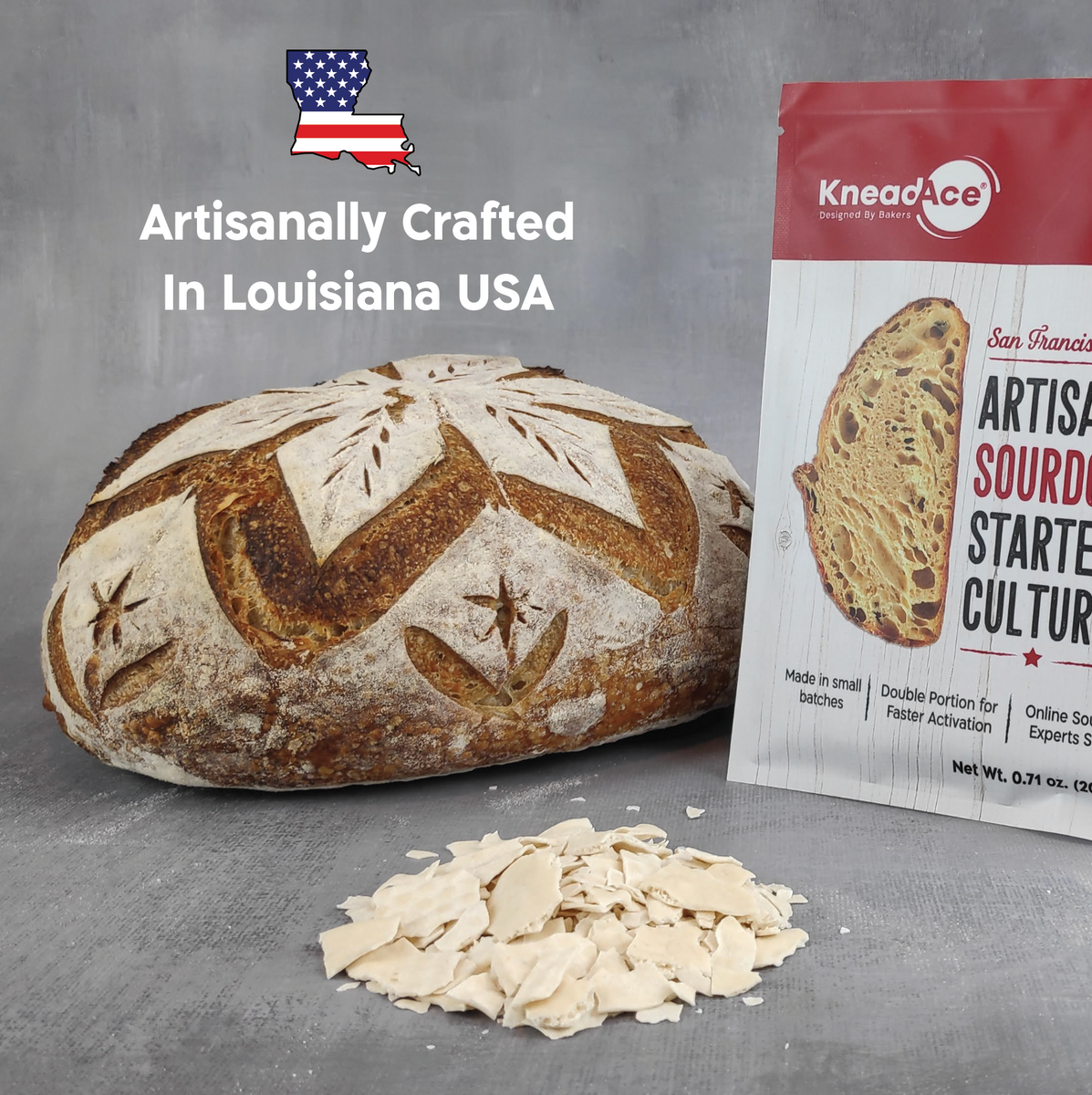 KneadAce Sourdough Starter Kit (PRO 34oz Jar, 2xRound Baskets, Red Bre - View #4