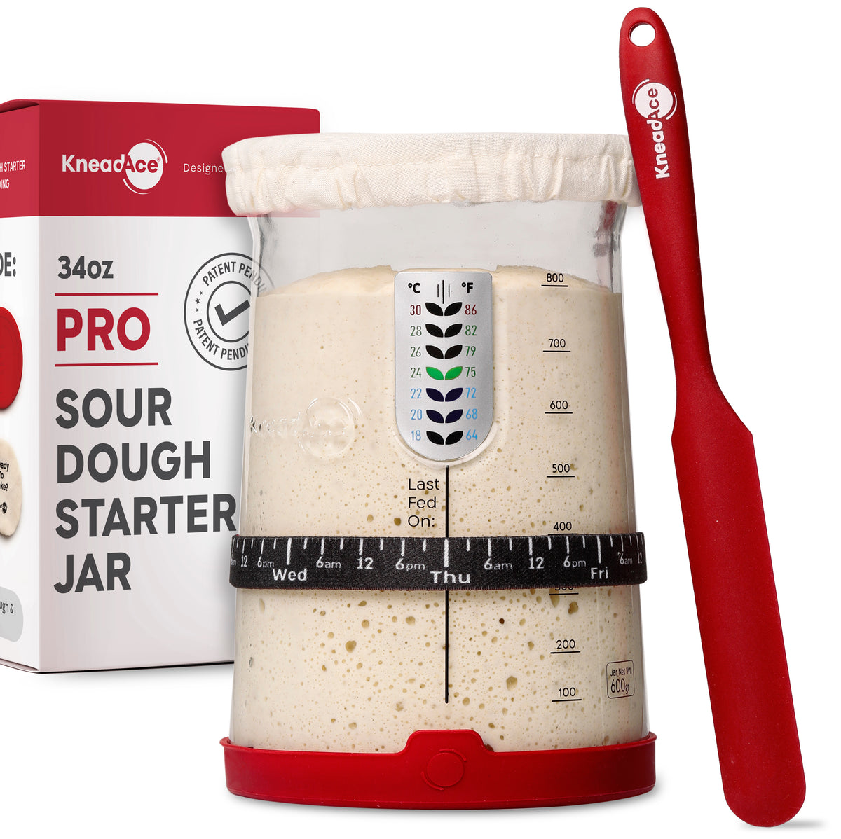 Benicci Ultimate Sourdough Starter Jar Kit 31.8 oz - Reusable Sourdough Jar for Easy Bread Baking - Perfect to Make Your Sour Dough Bread Dough