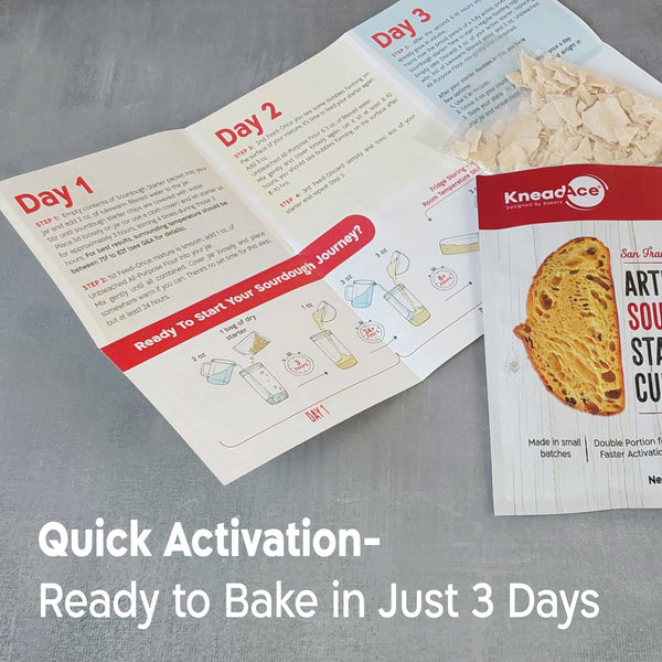 KneadAce Bakers’ Christmas Starter Kit with Jar, Culture & Bag