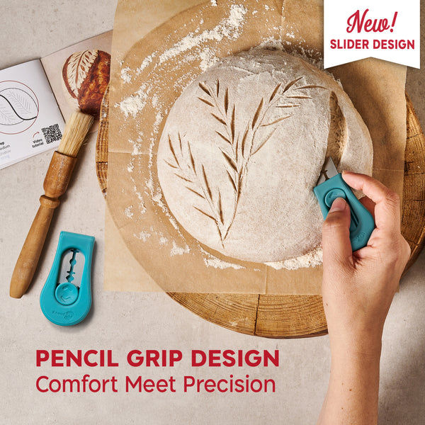 KneadAce Bakers’ Christmas Kit with 2 Oval Baskets, Turquoise Lame & Culture