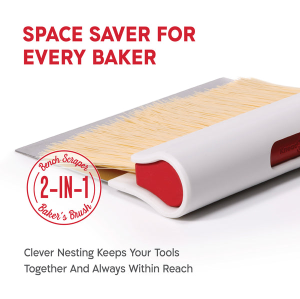 KneadAce Bench Scraper and Baker's Brush