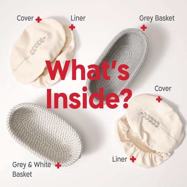 KneadAce Bakers’ Christmas Kit with 2 Oval Baskets, Turquoise Lame & Culture