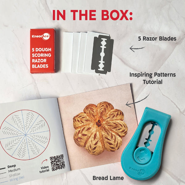 KneadAce Bakers’ Christmas Kit with 2 Oval Baskets, Turquoise Lame & Culture