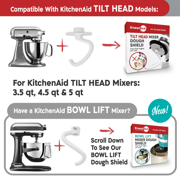 KneadAce® BOWL LIFT Dough Shield - Keeps Dough From Climbing Up The Ho